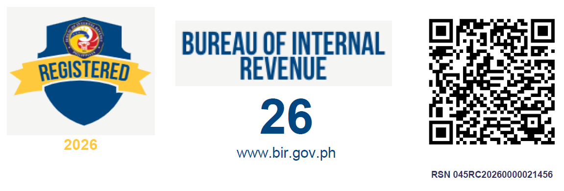 Bureau of Internal Revenue registration seal and verification details